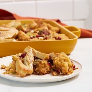 Meati™ Sheet Pan Classic Cutlet and Cornbread Stuffing recipe